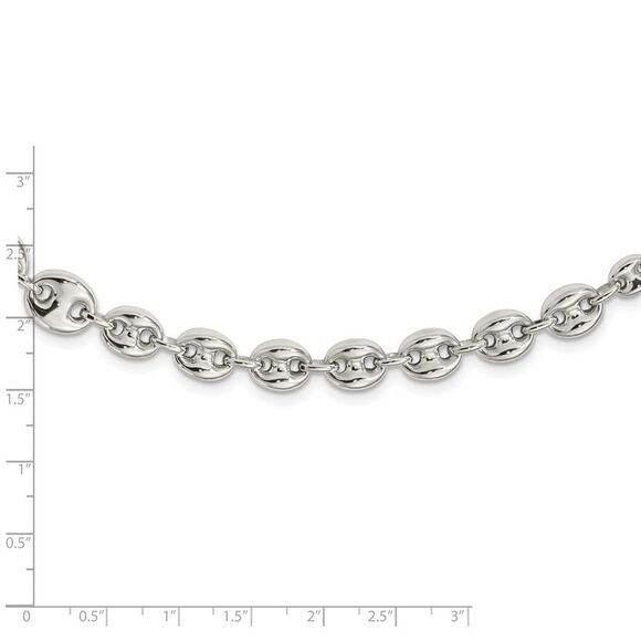 Kazi Luxury Sterling Silver Polished Fancy Link 18in Necklace